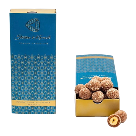 Piemonte hazelnuts in milk chocolate (130g)