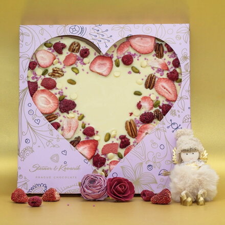 (Dedication) Large white chocolate heart (500g)